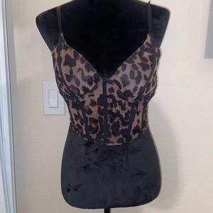 Mesh Cheetah Print Corset Top
